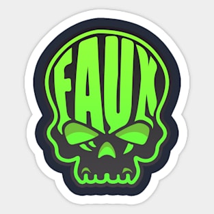 Faux Skull - Lime Green Sticker